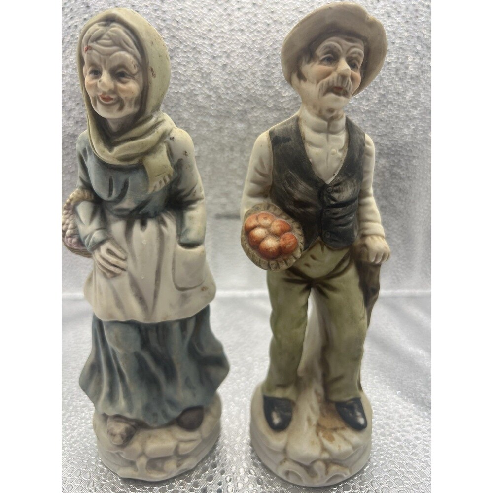 Hand Painted Porcelain Man & Woman Figurines Set Multicolor 2 Pack Unboxed